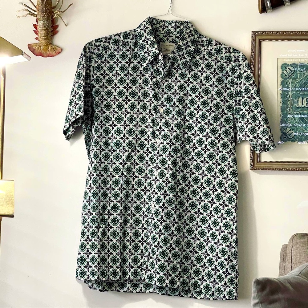 Mens Dries Van Noten (hand printed) short sleeve button up